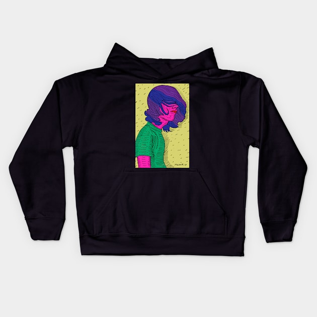 Log Hair bo Kids Hoodie by Majenye